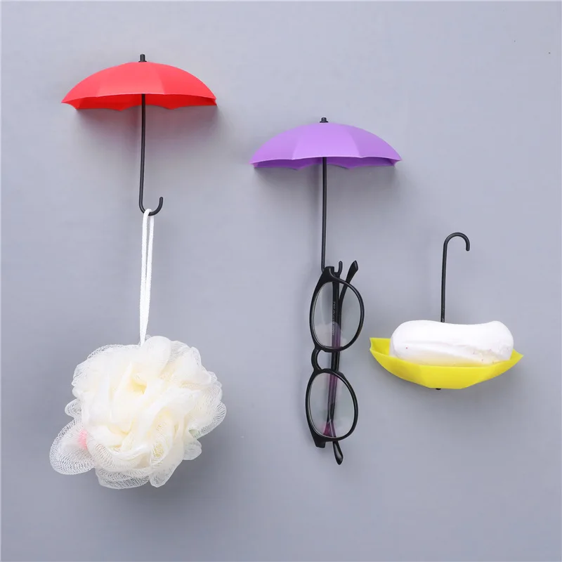 

3pcs Creative Shaped Storage Hook Free Nail Single Wall Small Decorative Home Decor Key Hair Pin Holder Hanging Storage Bathroom