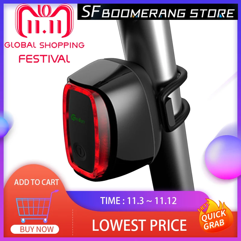 X6 6 Modes Bike Tail Light IPX5 Waterproof 5V 0.5A USB Charge LED Mountain Cycle Lamp Flashlight Smart Brake Accessories | Спорт и