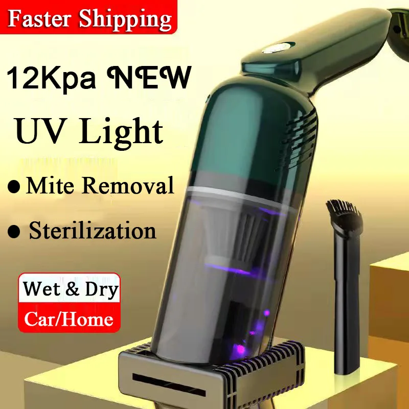 

Bed Vacuum Cleaner Handheld Mites Remover Double Filter 12000Pa Strong Suction Anti-dust UV Sterilization Mites Removal For Bed