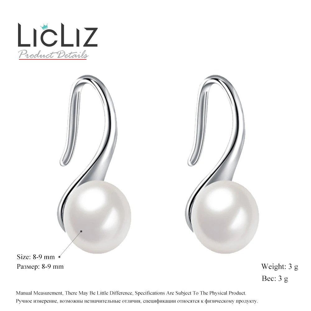 Женские серьги подвески с жемчугом liliz белые розовые фиолетовые Крючки из