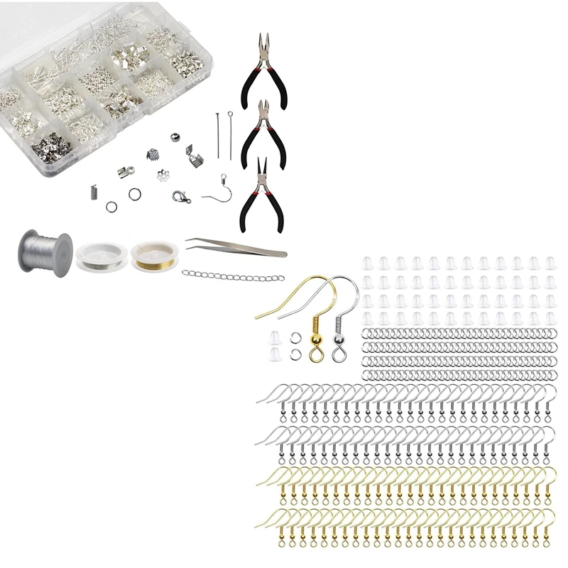 

900Pcs Earring Making Supplies Kit With 300PCS Earring Hooks & 1Set Jewelry Findings Set Jewelry Making Kit