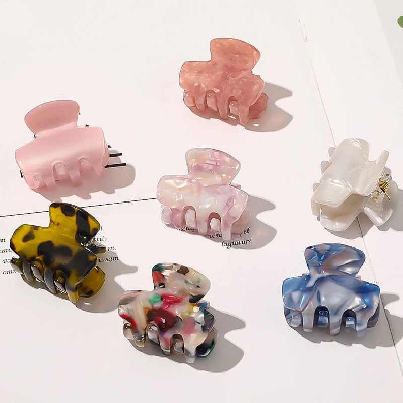 

1Pcs Mini Hair Crab Clip Acrylic Hair Claws Clamp Geometric Acetate Colorful Hair Clip Hairpin Girls Headwear Hair Accessories