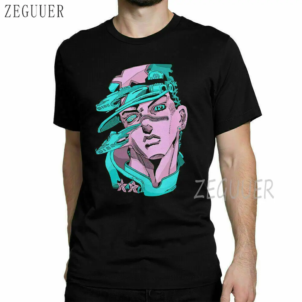 Jotaro Kujo Adventure Мужские черные повседневные футболки с короткими рукавами для