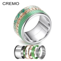 cremo boho titanium stainless steel rings combination innter ring femme bijoux accessories interchangeable band