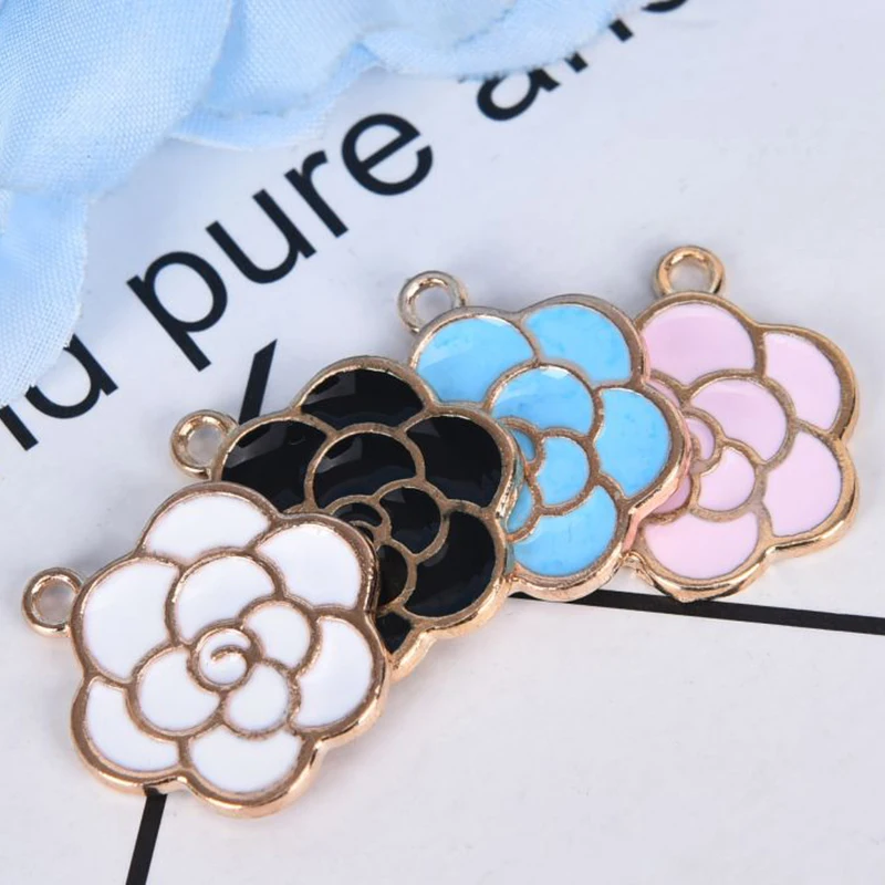 

Miraculous 10Pcs/Set Enamel White Flower Charms Pendant Oil Drop For DIY Women Jewelry Earrings Necklace Accessories