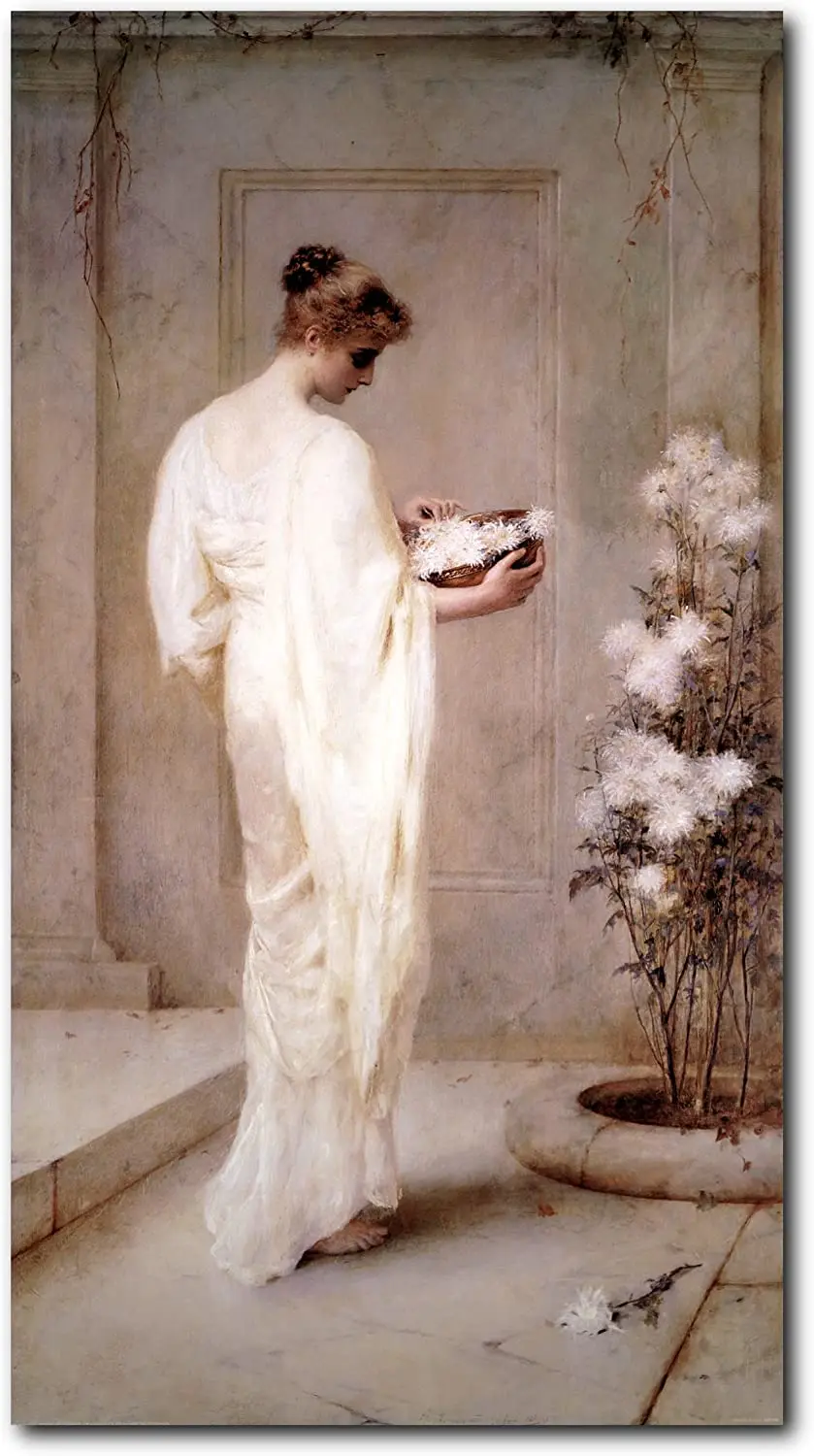 

Wall Decor Victorian Lady with Flowers Henry Thomas Schafer Divinely Fair Victorian Art Print Poster