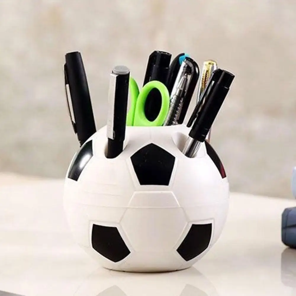 

Soccer Shape Tool Supplies Pen Pencil Holder Football Shape Toothbrush Holder Desktop Rack Table Home Decoration Student Gifts