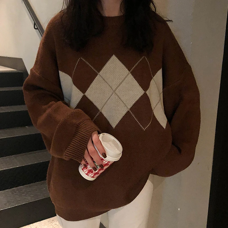 

Sweater Coat Jacket Women 2021 New Free Size Korean Style Casual Style Diamond Loose Net Red Pullover Sweater