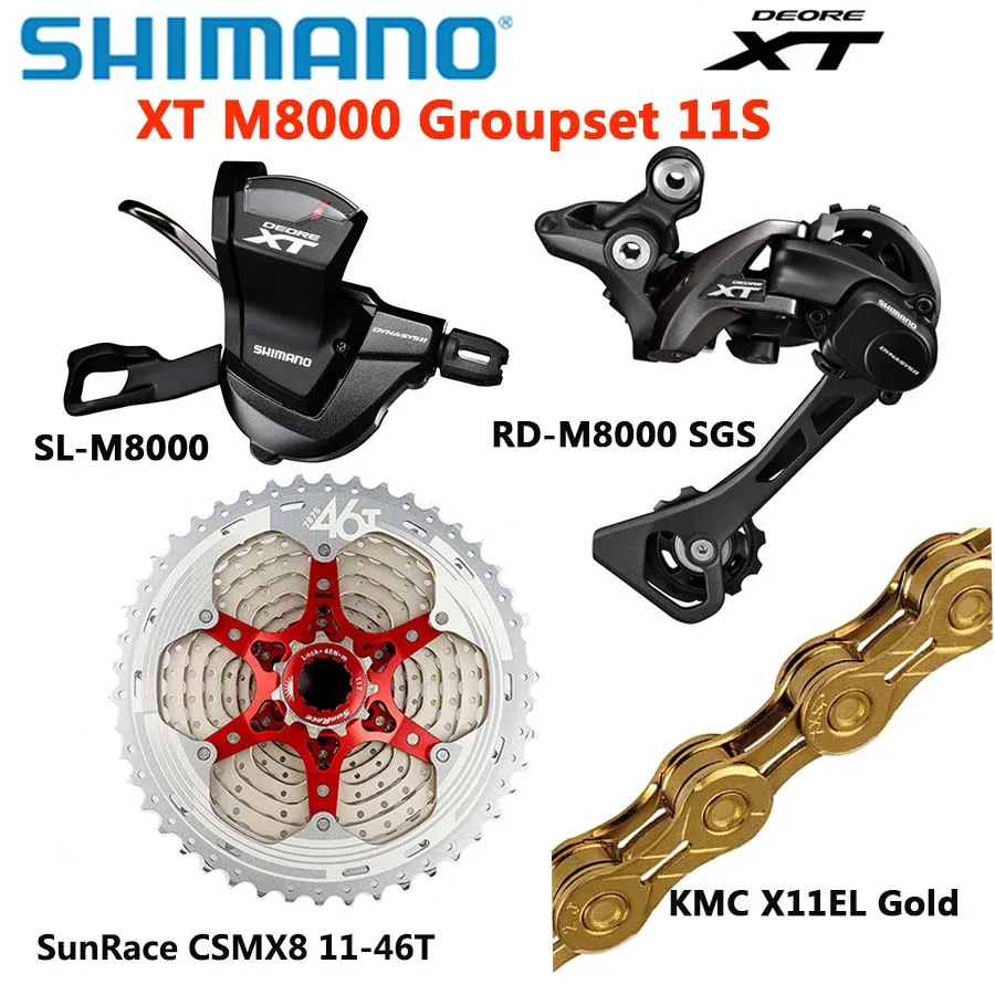 Shimano DEORE XT M8000 Группа Комплект MTB горный велосипед 1x11-Speed 46T 50T SL+ RD+ CSMX8+ X11EL M8000 переключатель заднего хода