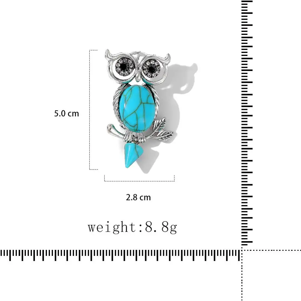 {D & Rui изделия в винтажном стиле искусственным синий камень сова броши и шпильки