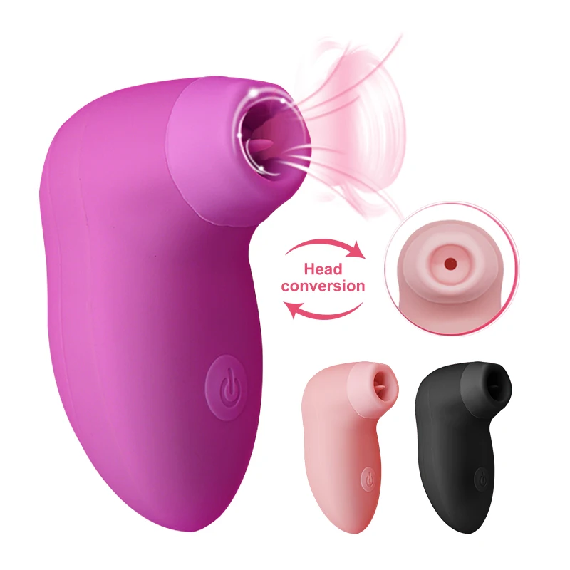 Мини вибратор для женщин 2 в 1 клитовая присоска лижущий язык Стимулятор клитора