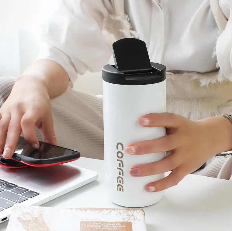 Дорожная кофейная кружка 500 мл чашка для воды утолщенный термос кружки