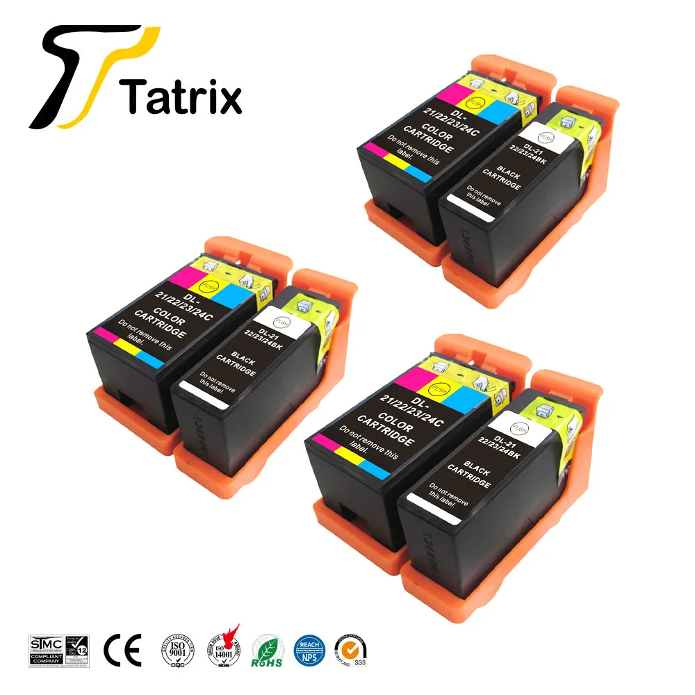 Чернильный картридж Tatrix для DELL 21 22 23 24 Картридж струйный DL21 принтера V313 V313W V515W P513W