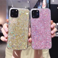 ottwn glitter phone case for iphone 13 12 11 pro max luxury soft epoxy crystal cover for iphone xr xs 7 8 plus se sequins fundas