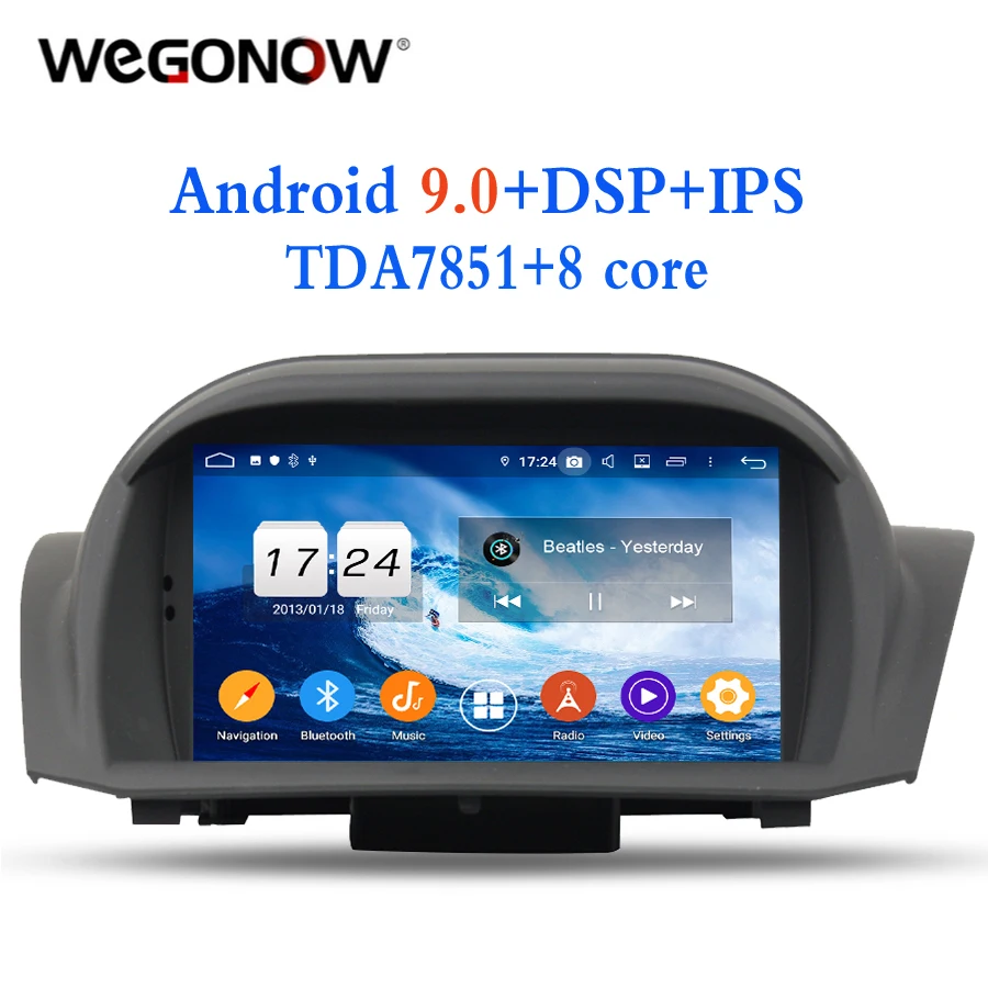 TDA7851 Android 9 0 для Ford Fiesta 2013 2016 Восьмиядерный 4 Гб ОЗУ Автомобильный мультимедийный DVD