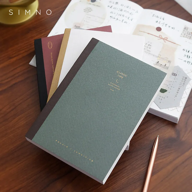 

A6 Hand Book Inner Core Blank Grid Hand Book Ins Wind Cute Girl Simple Japanese Retro Literary Notebook Thickening Inner Page