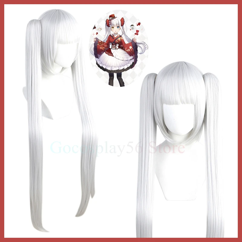 VTuber Kagura Mea парик для конского хвоста Hololive косплей серебристо-серый 100 см длинные
