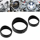 Черные хромированные 7-дюймовые светодиодные фары для мотоцикла, отделочное кольцо + 4 12 дюйма 4,5 дюйма, светодиодные Вспомогательные фары, отделочное кольцо для уличного скольжения