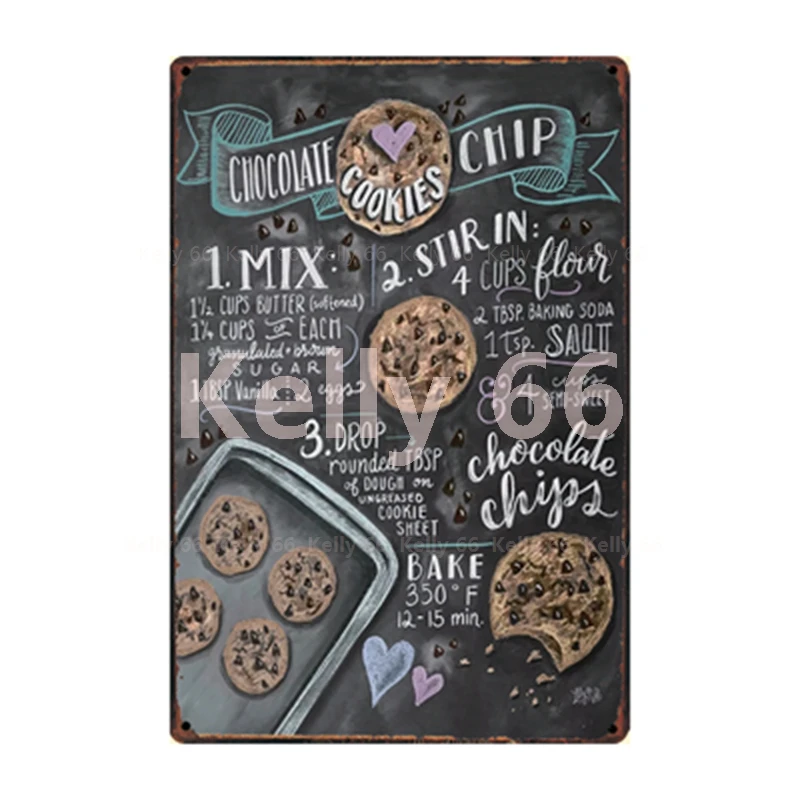 

[ Kelly66 ] Chalk Drawing Cocktail Hot Apple Cider Rum Punch Metal Sign Home Decor Bar Wall Art Painting 20*30 CM Size LAT-08