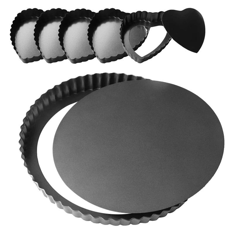 

6 Pack Tart Pan,Pie Pan Quiche Pans with Removable Bottom,Non-Stick Egg Tart Molds,for Baking Supplies