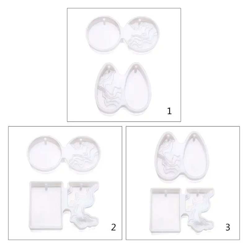 

Transparent White Silicone Pendant Mould Resin Decorative Craft DIY Crystal Island Mountain Mold Epoxy Molds for Jewelry Accesso