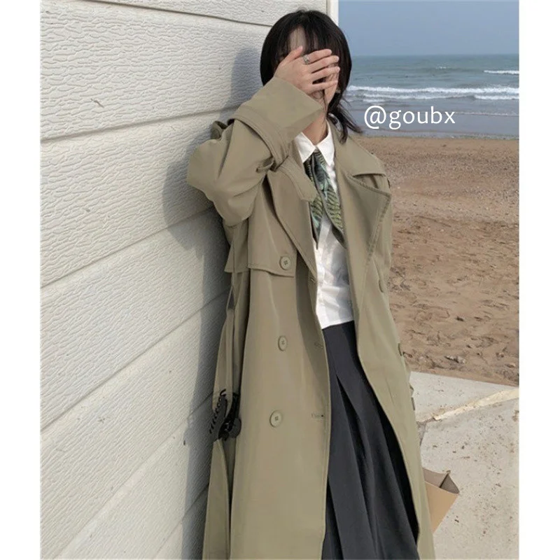 

2021new Style Color Straight Windbreaker Women's Casual Design Mid-Length Coat