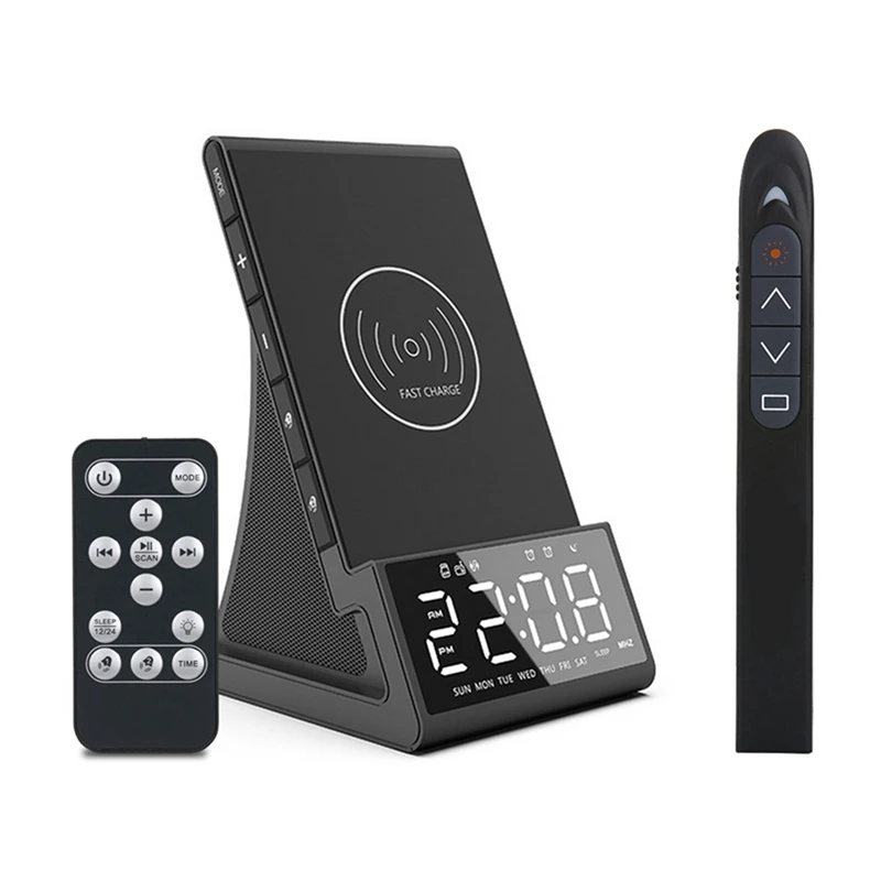 

Wirelessly Charge Radio Alarm Clock With Wireless Presenter Pointer 2.4 Ghz Wireless Pen
