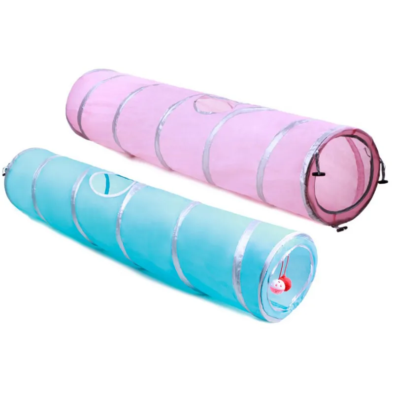 2 отверстия туннель для кошек игрушки для кошек котенок складной Crinkle Кот играющая игрушка «туннель» Забавный туннель для домашних животных объемная кошачья пещера не занимает
