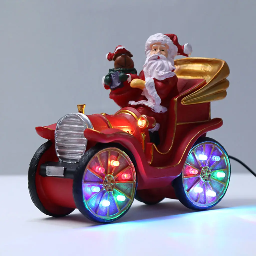 Santa Driving Train Ornament Desktop Christmas Decor Collection Present on - Санта, управляющий поездом, орнамент для стола, коллекция новогоднего декора, подарок.