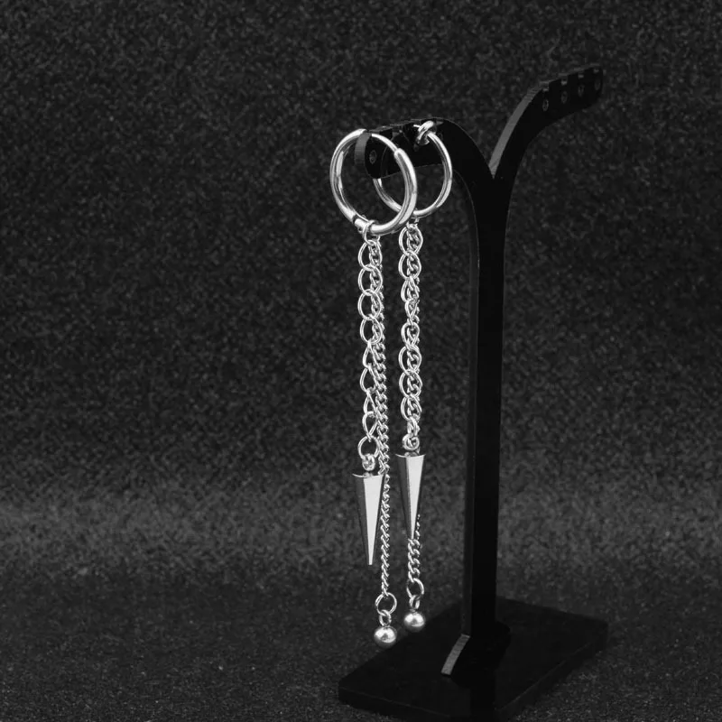 1 шт. поп звезда Джин же Стиль серьги острие из нержавеющей стали кисточкой для