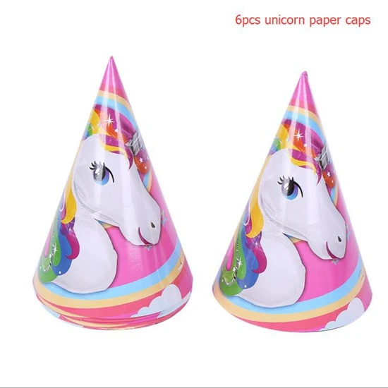 unicorn hat Единорог тема вечерние Unicornio одноразовая посуда Единорог Декор поставки День Рождения украшения Дети Единорог вечерние сувениры - Цвет: unicorn hat