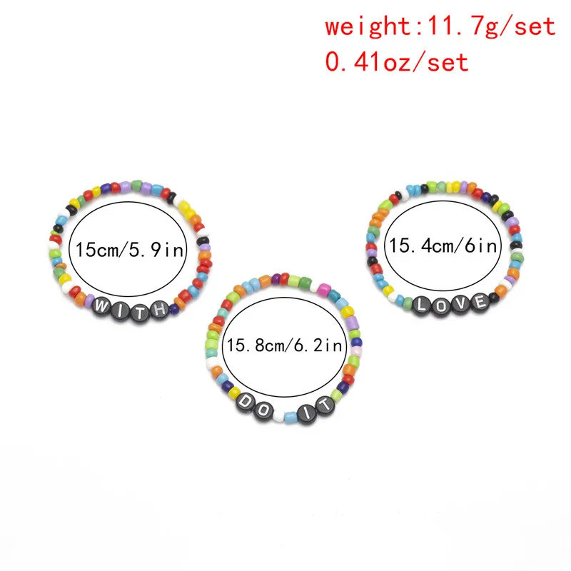 Сделай это с любовью полимерное письмо бусины цветная Подвеска Браслеты Набор