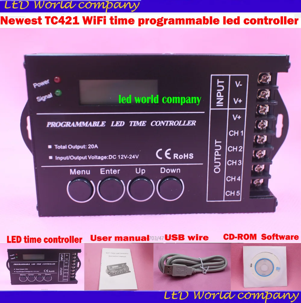 Программируемый светодиодный контроллер TC421 Wi-Fi 5 каналов макс. * 4A для