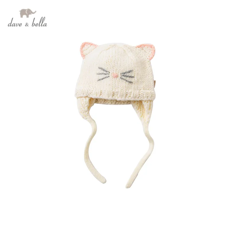 

Шапка для новорожденных девочек DB15865, зимняя, вязаная, с изображением кота Дейва Беллы