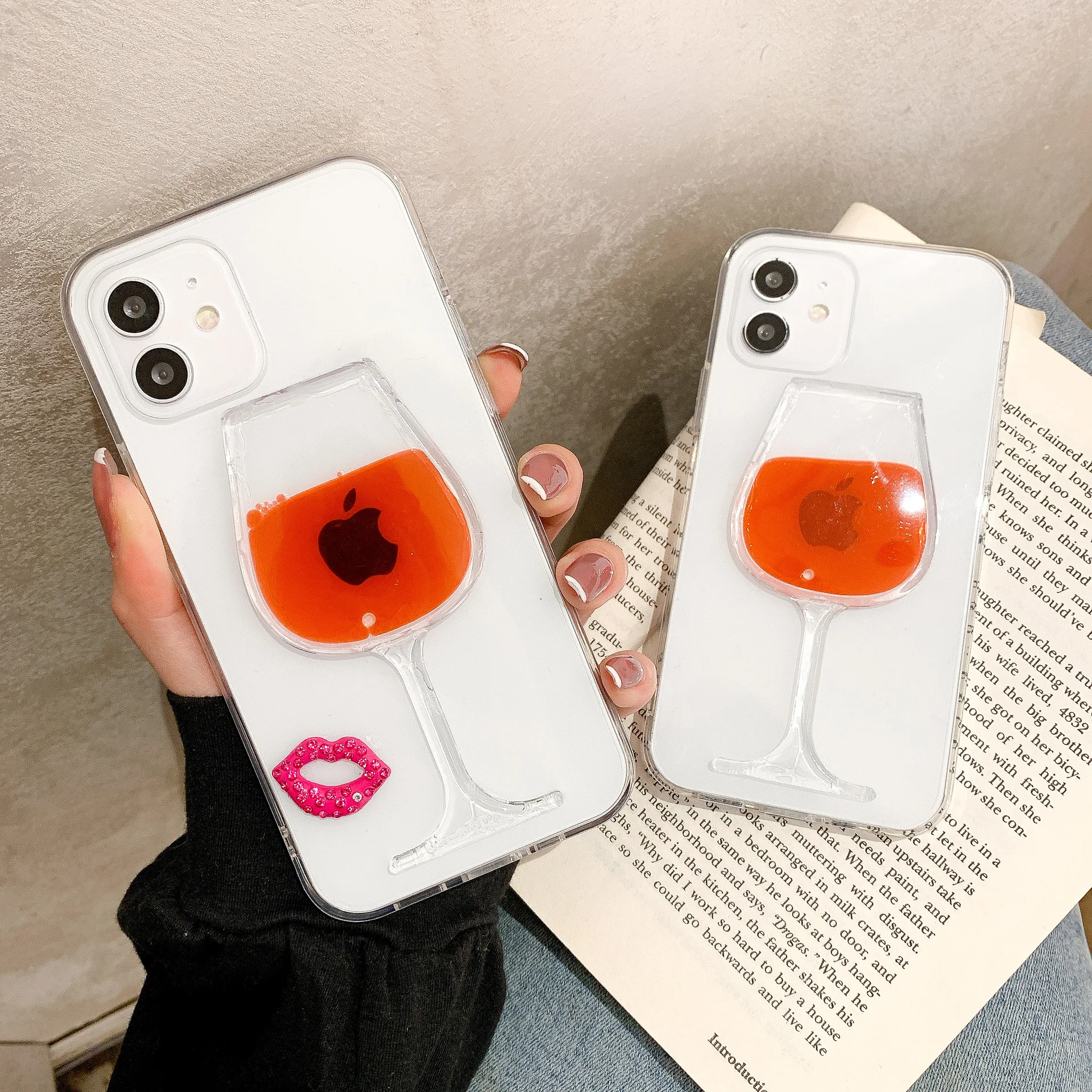 

Creative Design Red Wine Glass Goblet Phone Cases for IPhone11 Pro Max Mini 12 Pro XR XS 8 X 7 6S 6 Plus SE Transparent Silicone
