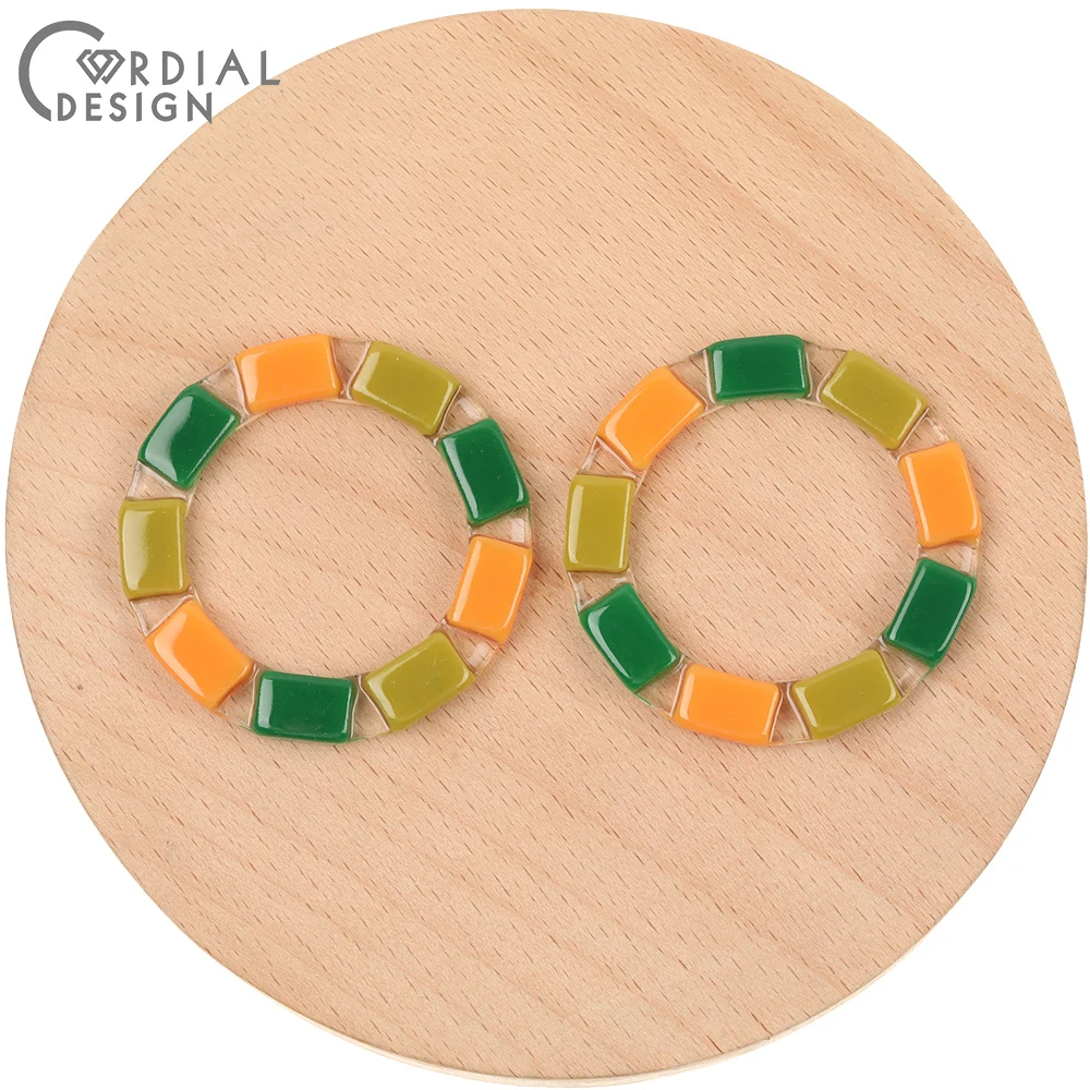 

Cordial Design 50Pcs 38*38MM Jewelry Accessories/Hand Made/Charms/Resin Beads/Loop Shape/Earring Findings/DIY Beads Making