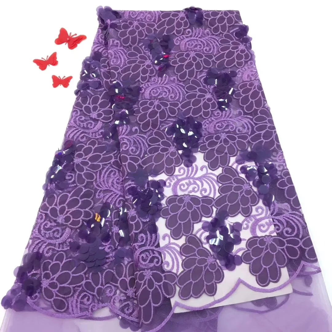 

Latest Nigerian Laces Fabrics High Quality African Lace Fabric For Wedding Dress French Tulle Lace With Beads D20