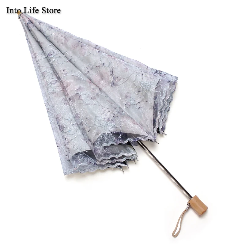 

Ladies Lace Sun Beach Umbrella UV Parasols Clear Umbrellas Rain Women Windproof Two Folding Umbrella Paraguas Gift Ideas UPF50+