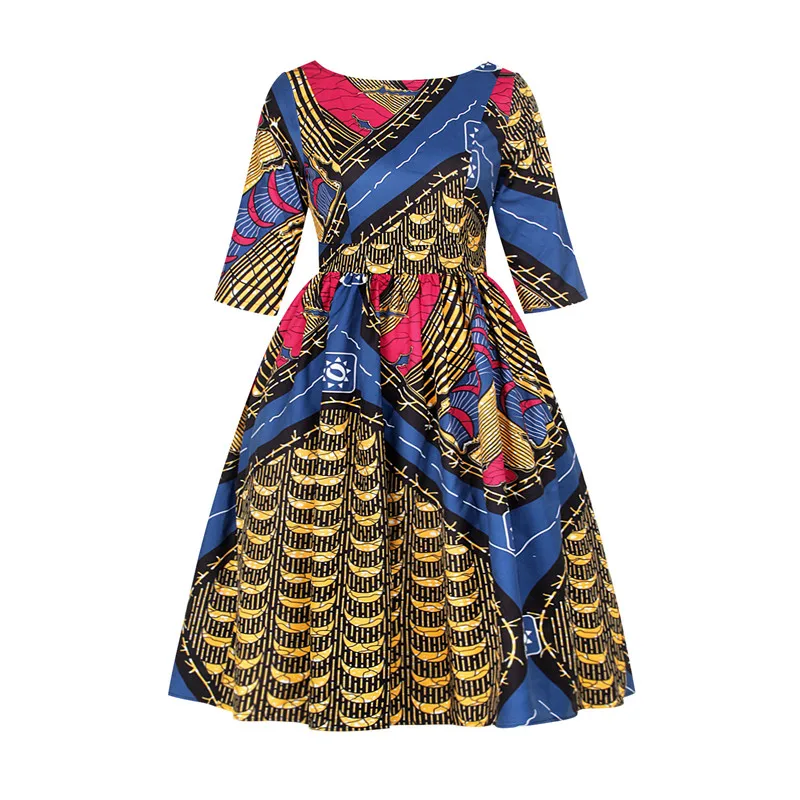 

African Dashiki Print Ankara Dress Women Party African Dresses for Women Vintage Elegant Dress African Clothes American Clothing