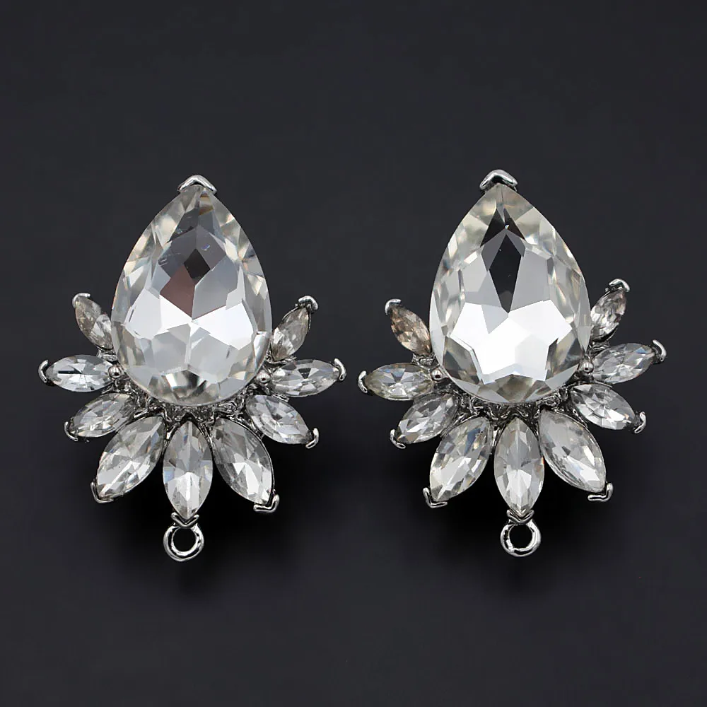 1 пара женские серьги гвоздики с кристаллами соединители подвески для плетения