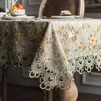 designer embroidered lace crochet tablecloth elegant european rustic floral table decoration chair cover table runner cloth