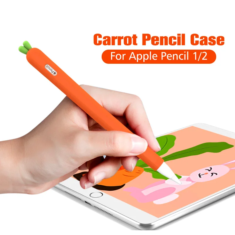 ANKNDO силиконовый чехол для карандаша с морковкой Apple Pencil 1 2 защитный Мягкий рукав