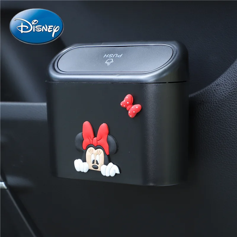 

Disney Cartoon Cute Multifunctional Car with Door Debris Storage Bucket Car Interior Storage Decoration Ornaments