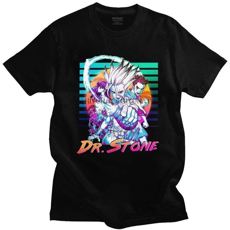

Men's Japan Manga Dr. Stone T Shirt Short-Sleeve Cotton Tshirt Classic T-shirt Designer Senku Ishigami Tee Top Oversized Apparel