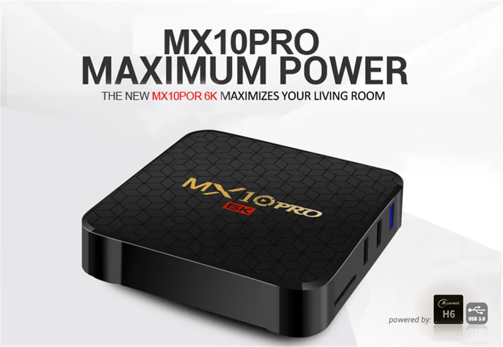 Android 9,0 tv Box MX10 PRO 4 Гб ram 64 Гб Wifi Allwinner H6 четырехъядерный USB 3,0 6K проигрыватель google Youtube Tanix телеприставка