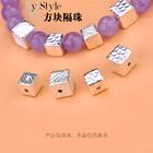 S925 чистого серебра материал, аксессуары для поделок ручной работы Квадратные бусины Стразы Кубик Рубика бисера самостоятельно создана браслет бусины аксессуары