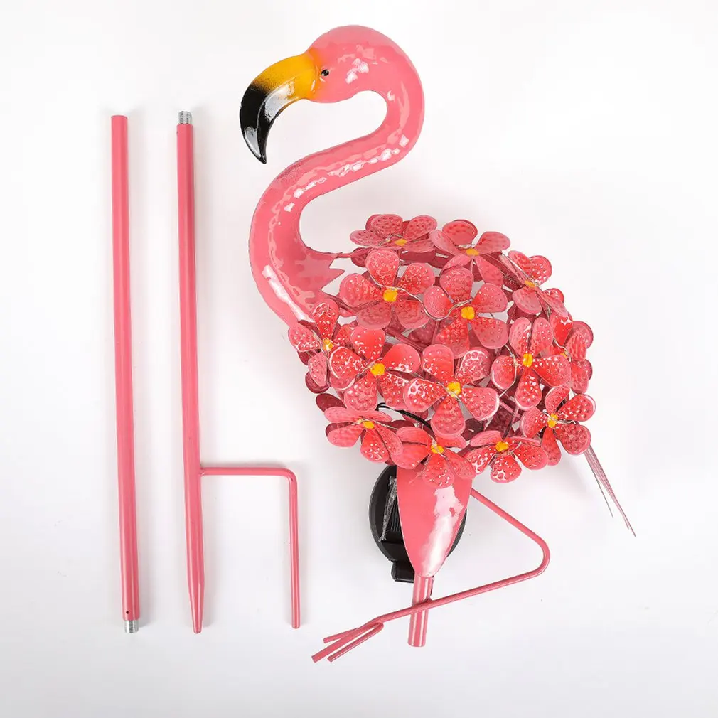 

Garden Solar Lights Flamingo Pathway Outdoor Stake Metallic Lights Waterproof Warm White LED For Lawn Patio Or Courtyard
