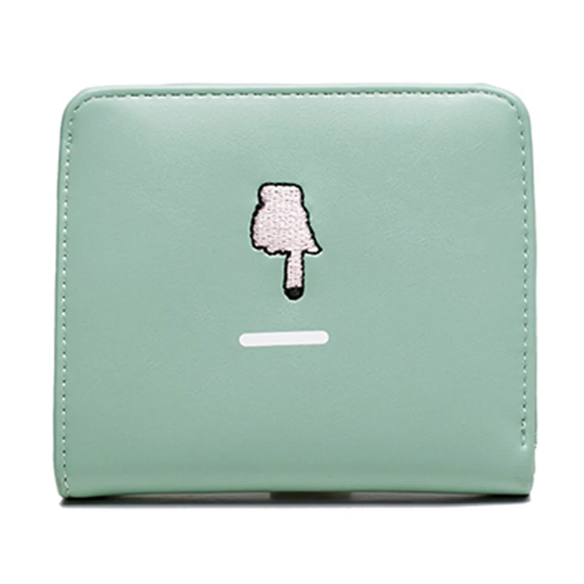 Шикарный женский кошелек с вышивкой Милая Короткая визитница из искусственной