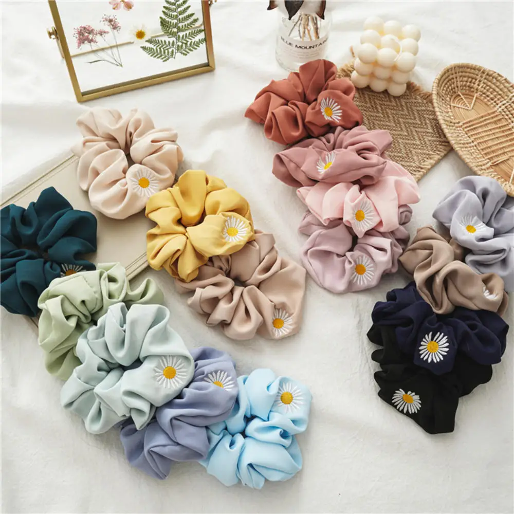 Женские резинки для волос милые эластичные с маргаритками шифоновые ободки