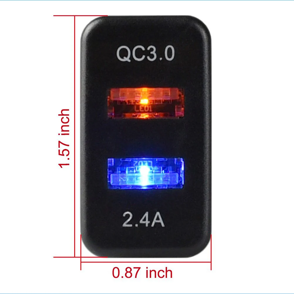 Автомобильное зарядное устройство DC 5В 2.0A с двумя USB-портами крепление на